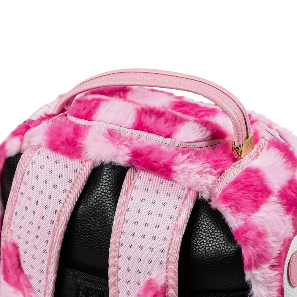 Sprayground Pink Fur Check Backpack